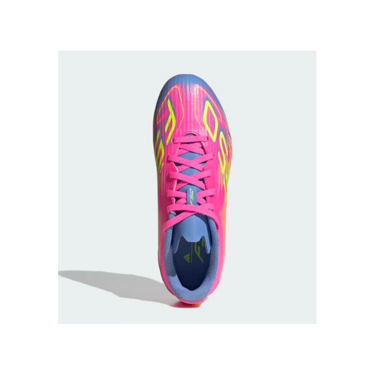 Chlapčenské futbalové kopačky outdoorové ADIDAS F50 League Jr FG MG lucid pink lucid lemon blue fusion · záber 5