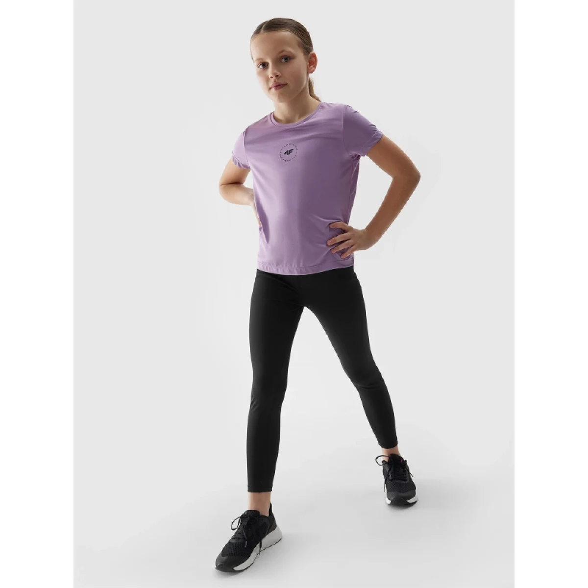 Dievčenské legíny 4F JUNIOR TIGHTS FNK-4FJWSS24TFTIF223-20S-DEEP BLACK · záber 5