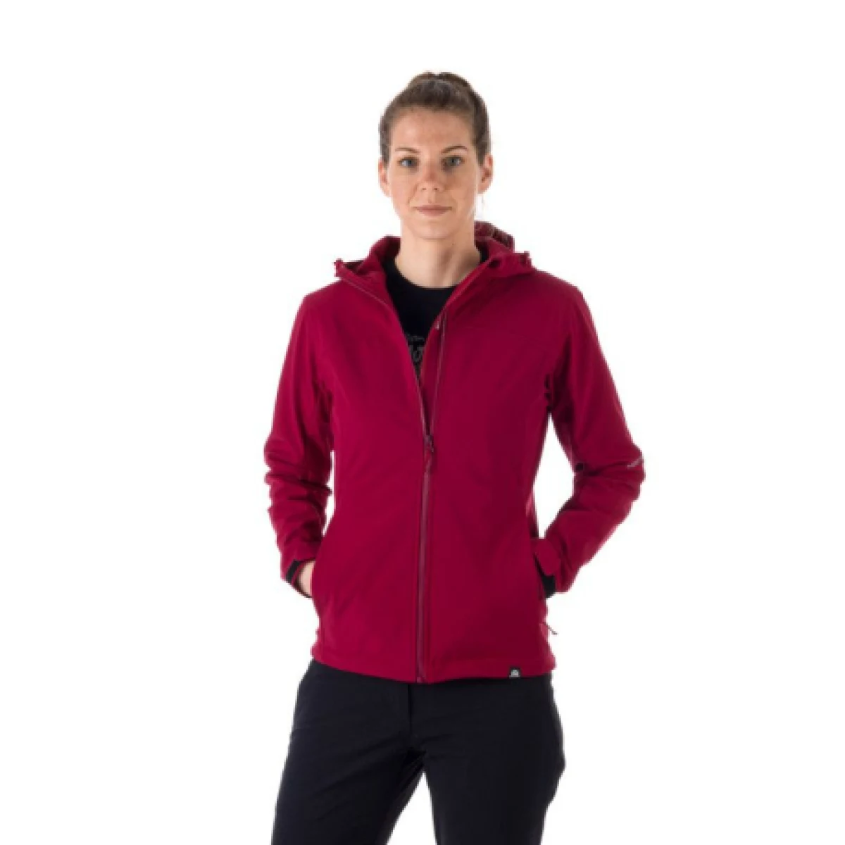 Dámska turistická softshellová bunda NORTHFINDER ASHLEE-510-cherry · záber 1