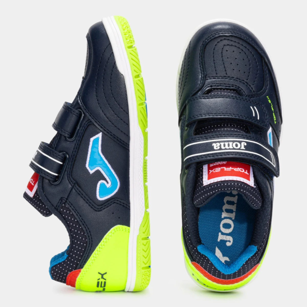Chlapčenské futbalové kopačky halové JOMA Top Flex 2533 K IC navy blue green · záber 3