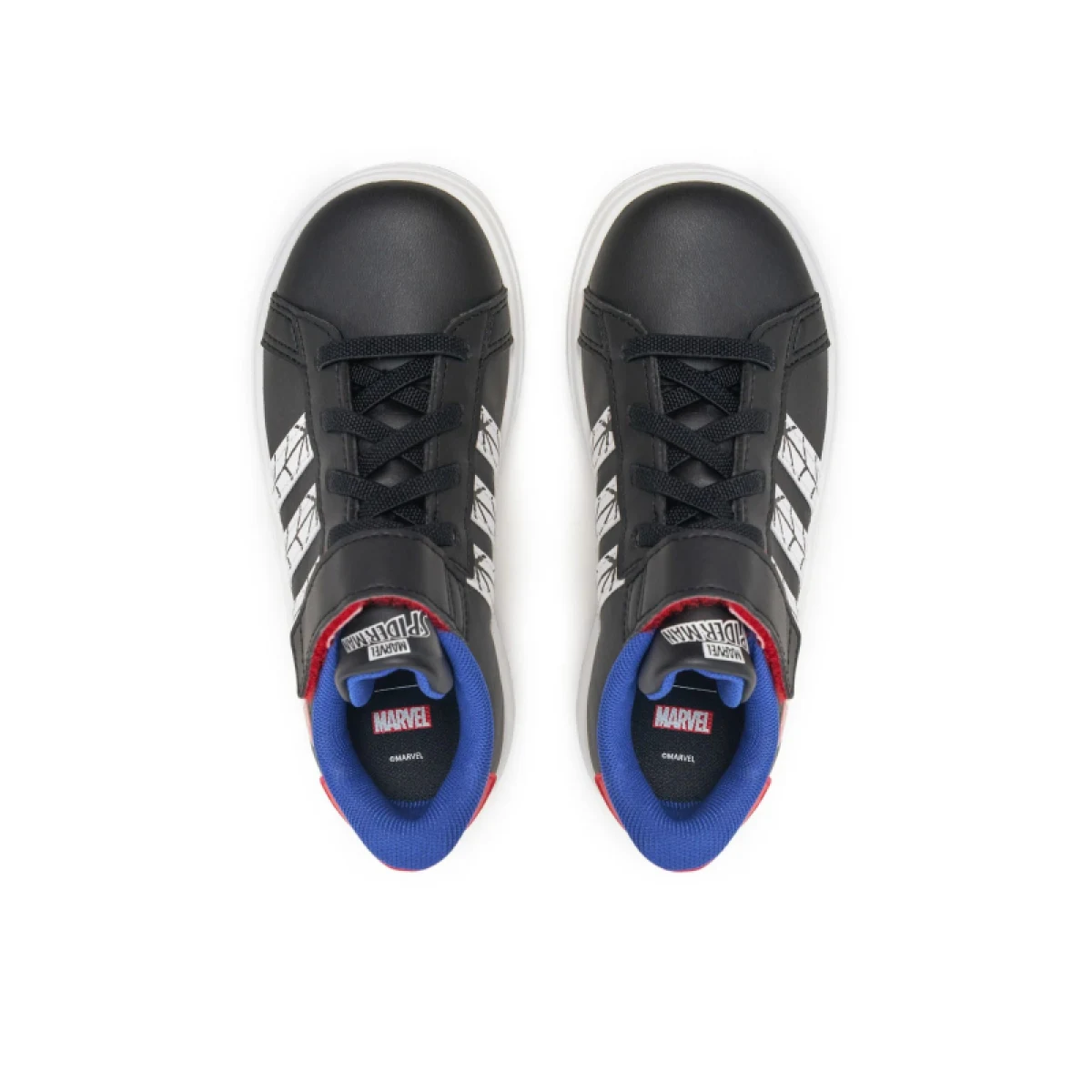 Chlapčenská rekreačná obuv ADIDAS Grand Court Marvel Spider-Man K core black cloud white semi lucid blue · záber 3