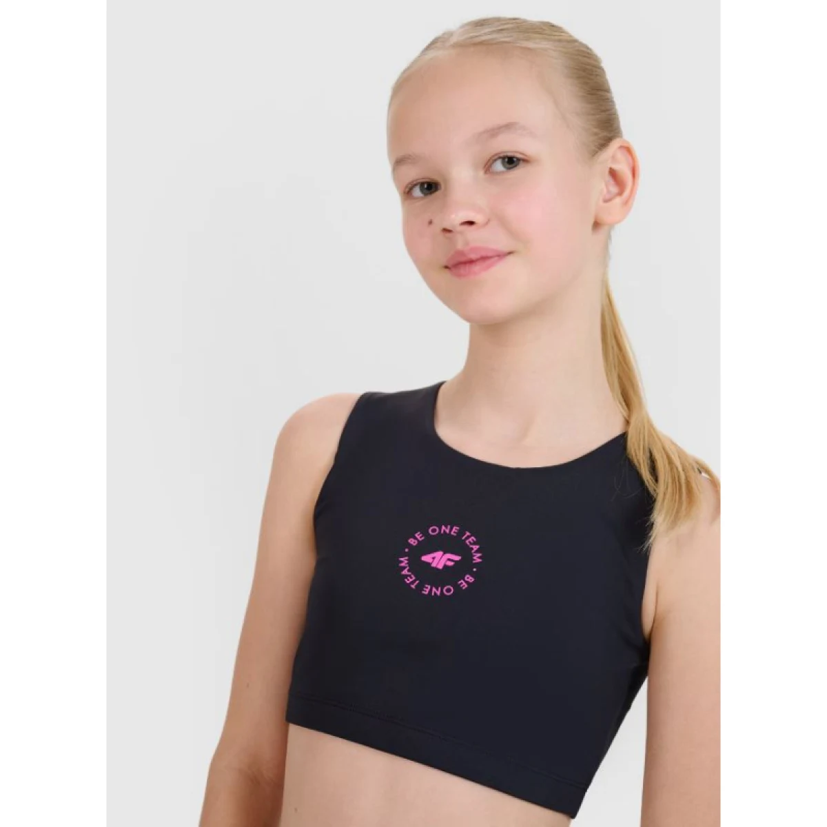 Dievčenská tréningová športová podprsenka 4F JUNIOR SPORT BRA F148-20S-DEEP BLACK · záber 2