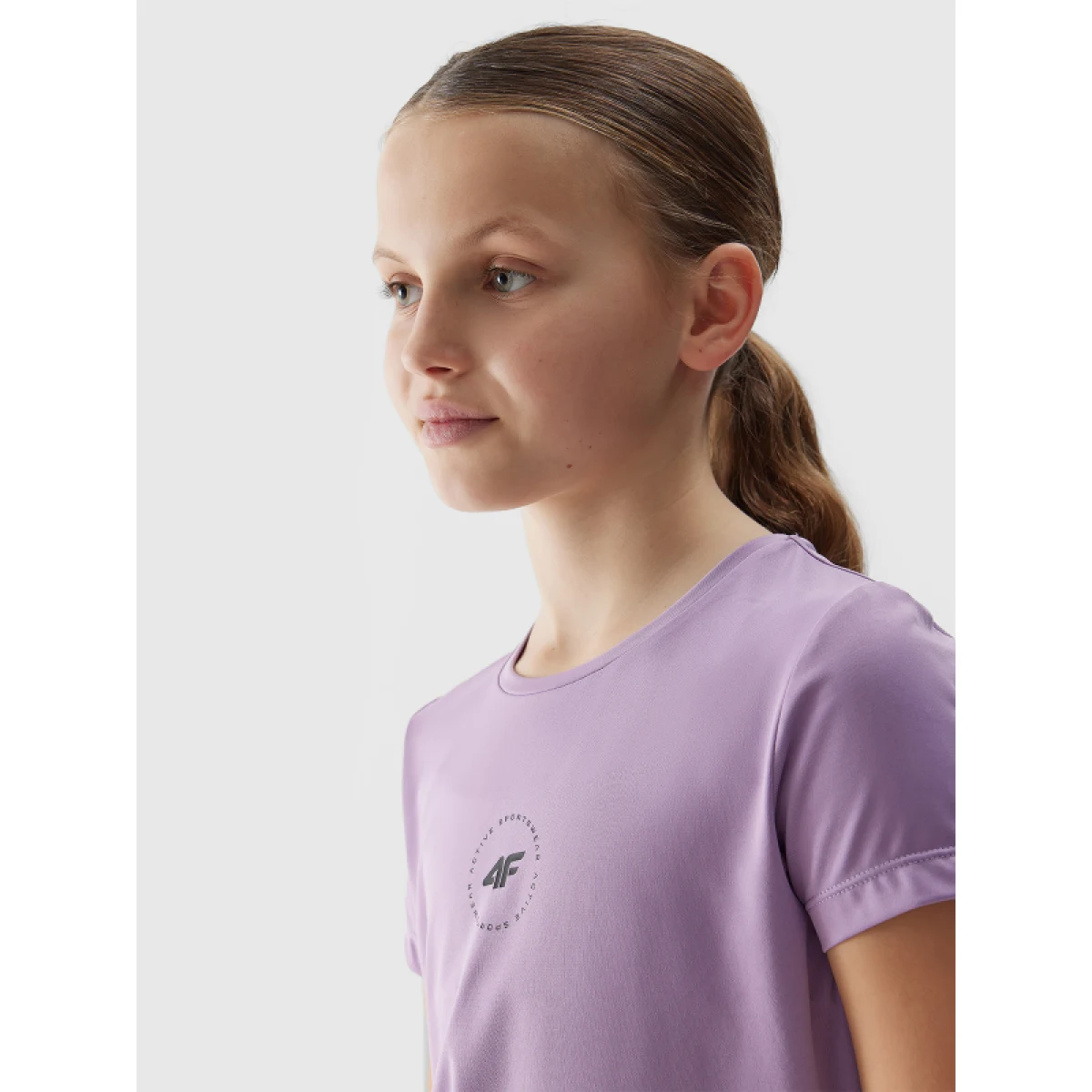 Dievčenské tréningové tričko s krátkym rukávom 4F JUNIOR TSHIRT FNK-4FJWSS24TFTSF696-51S-VIOLET · záber 5