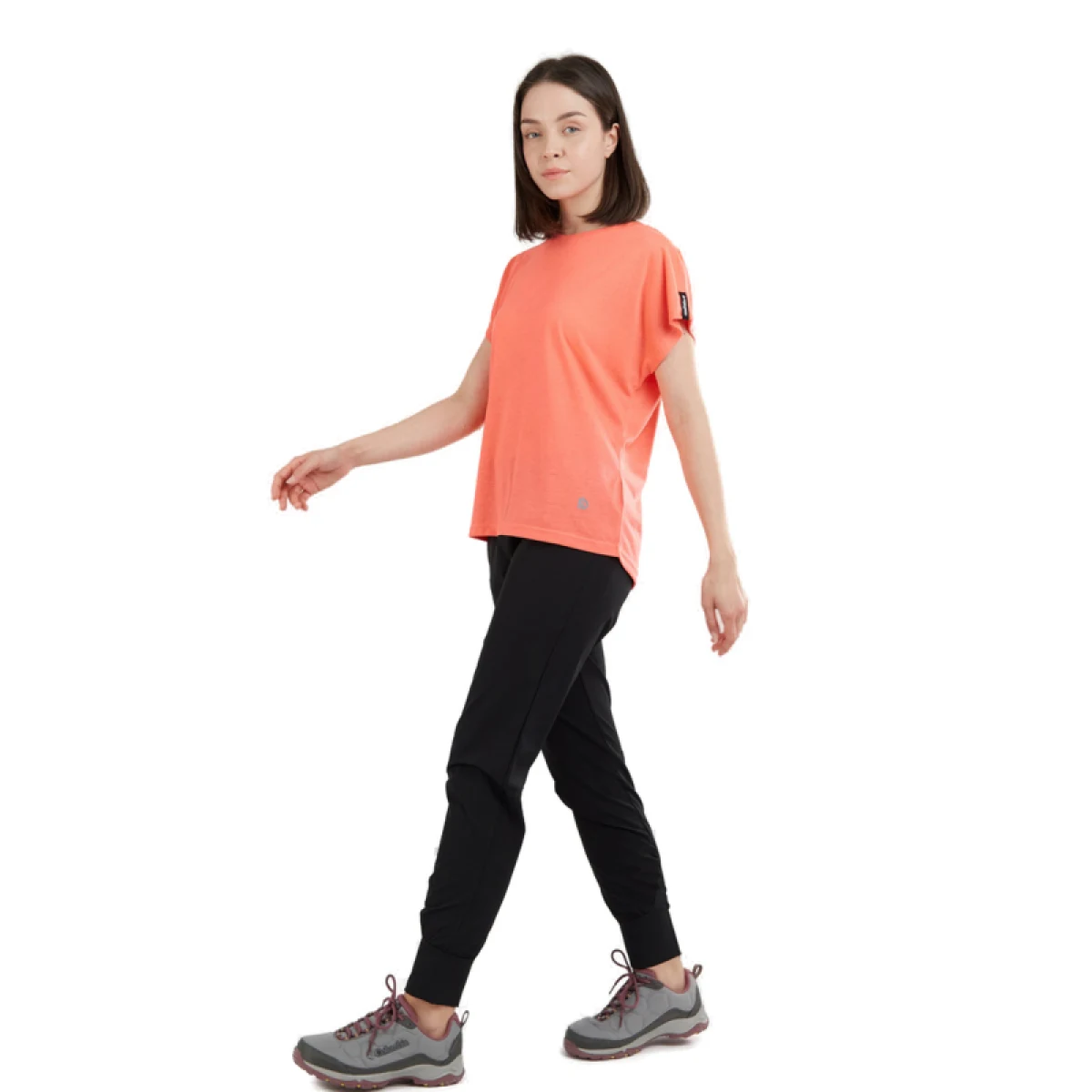 Dámske turistické tričko s krátkym rukávom FUNDANGO Rush T-shirt-352-coral · záber 3
