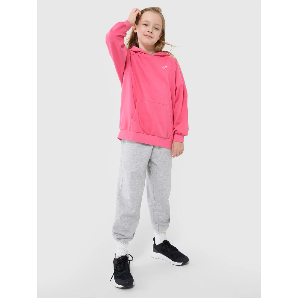 Dievčenská mikina s kapucňou 4F JUNIOR SWEATSHIRT F1478-54S-PINK · záber 5