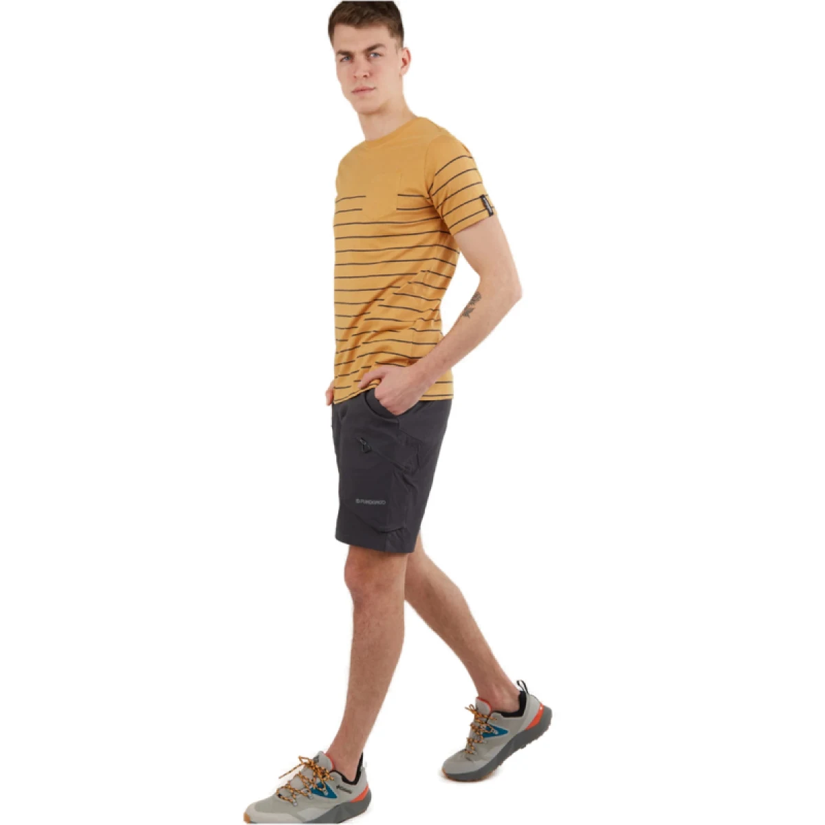 Pánske tričko s krátkym rukávom FUNDANGO Jaggy Pocket T-shirt-614-cinnamon · záber 4