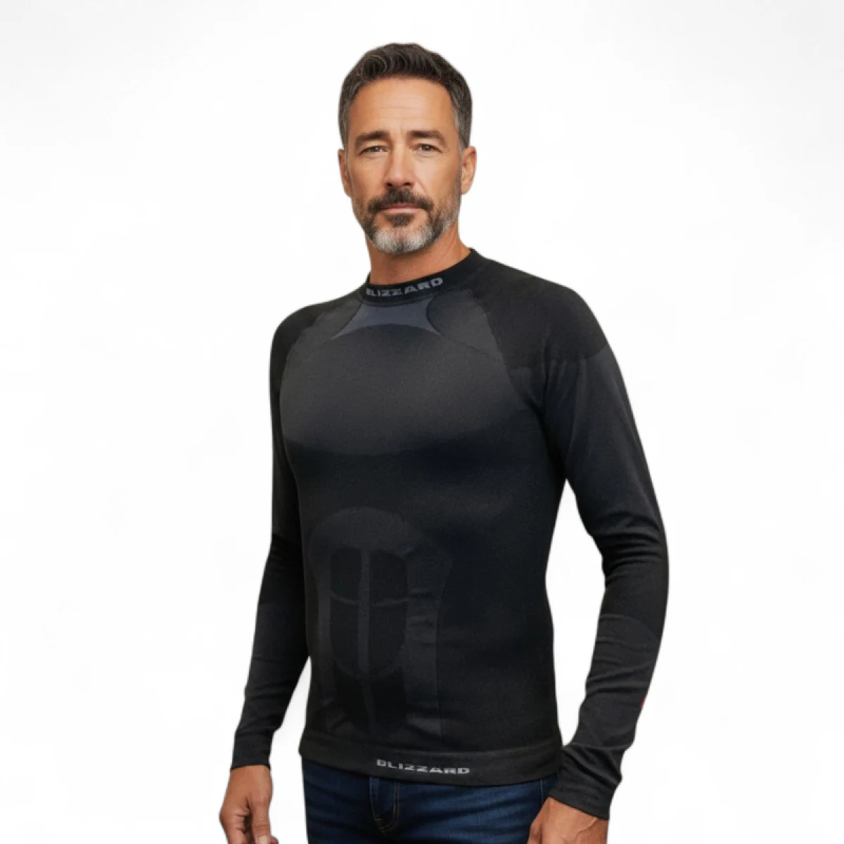 Pánske termo tričko s dlhým rukávom BLIZZARD Essential mens long sleeve, anthracite · záber 2