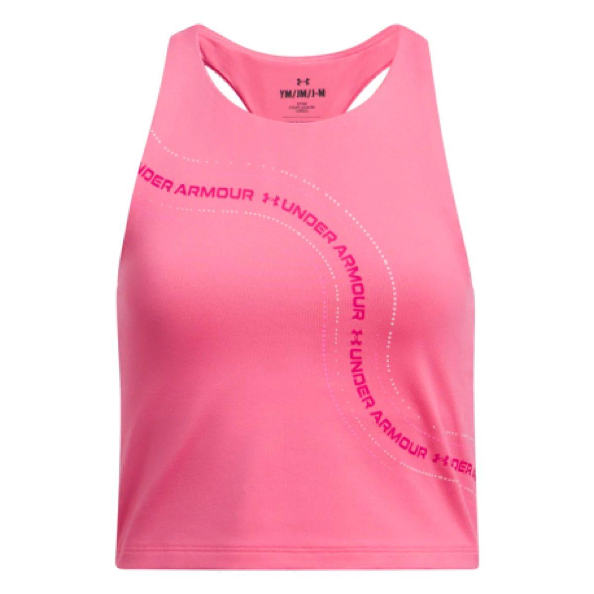 Dievčenské tréningové tielko UNDER ARMOUR G Motion Branded Crop Tank-PNK · záber 1