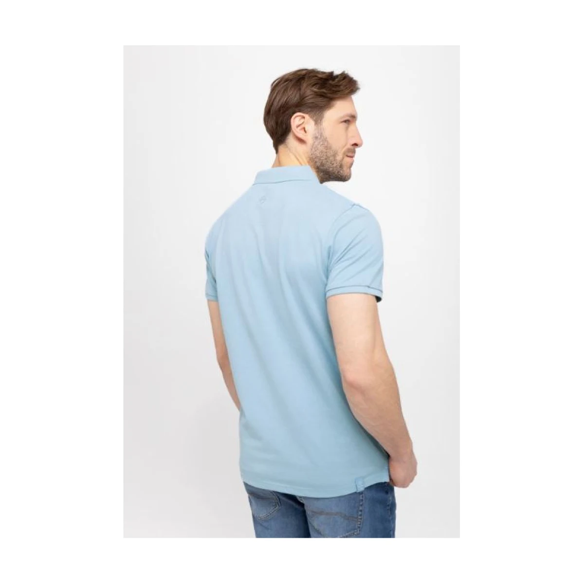 Pánske polo tričko s krátkym rukávom VOLCANO NICK-601-BLUE · záber 2