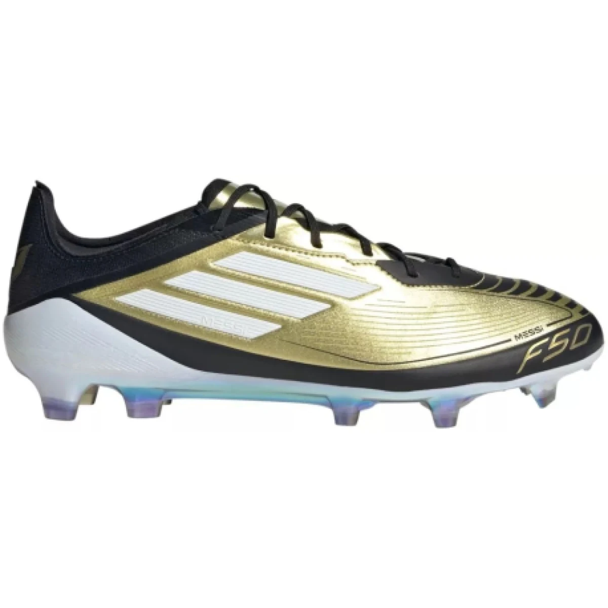 Pánske futbalové kopačky outdoorové ADIDAS F50 Elite Messi M FG gold metallic cloud white core black · záber 1