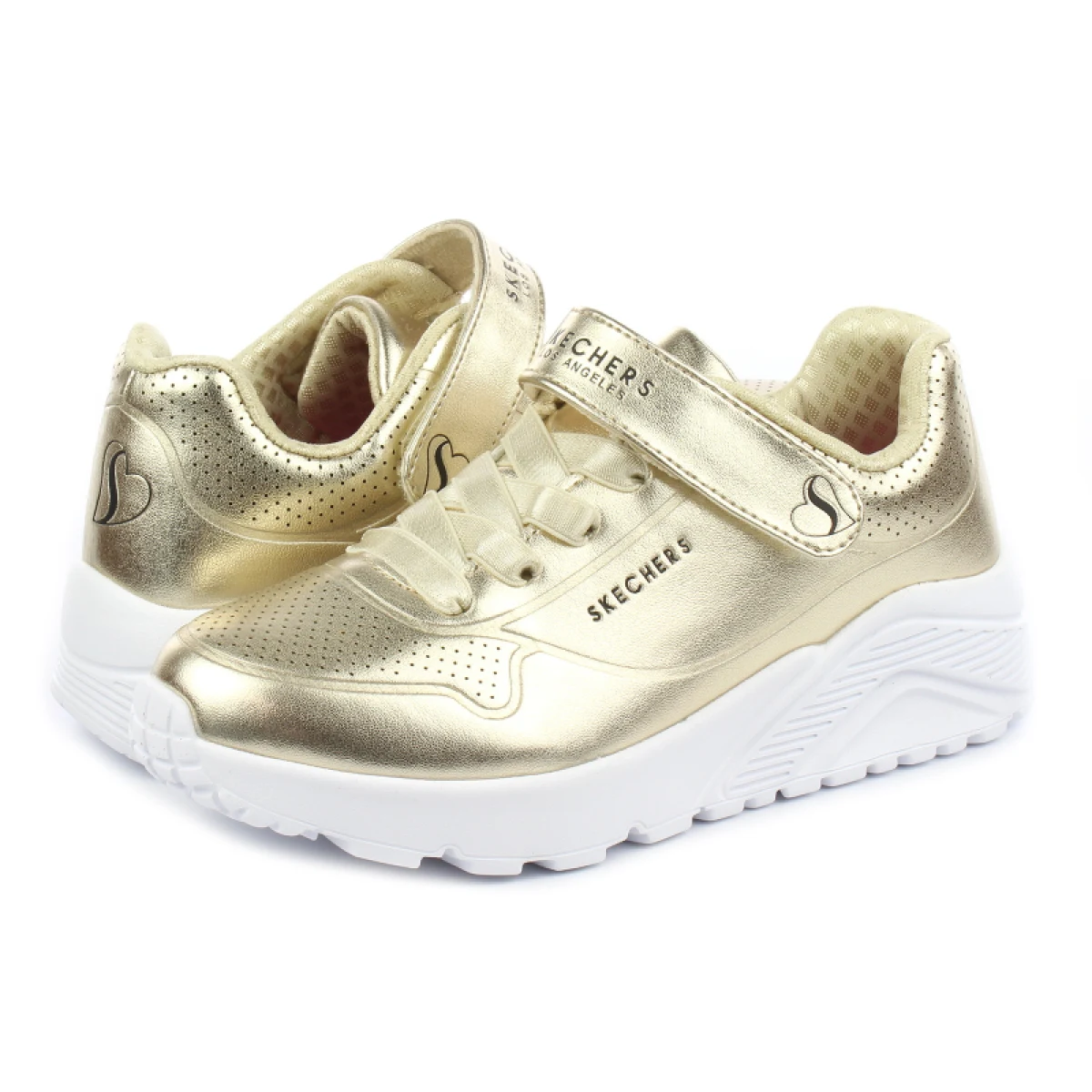 Dievčenská rekreačná obuv SKECHERS Uno Lite Chrome Steps gold · záber 5