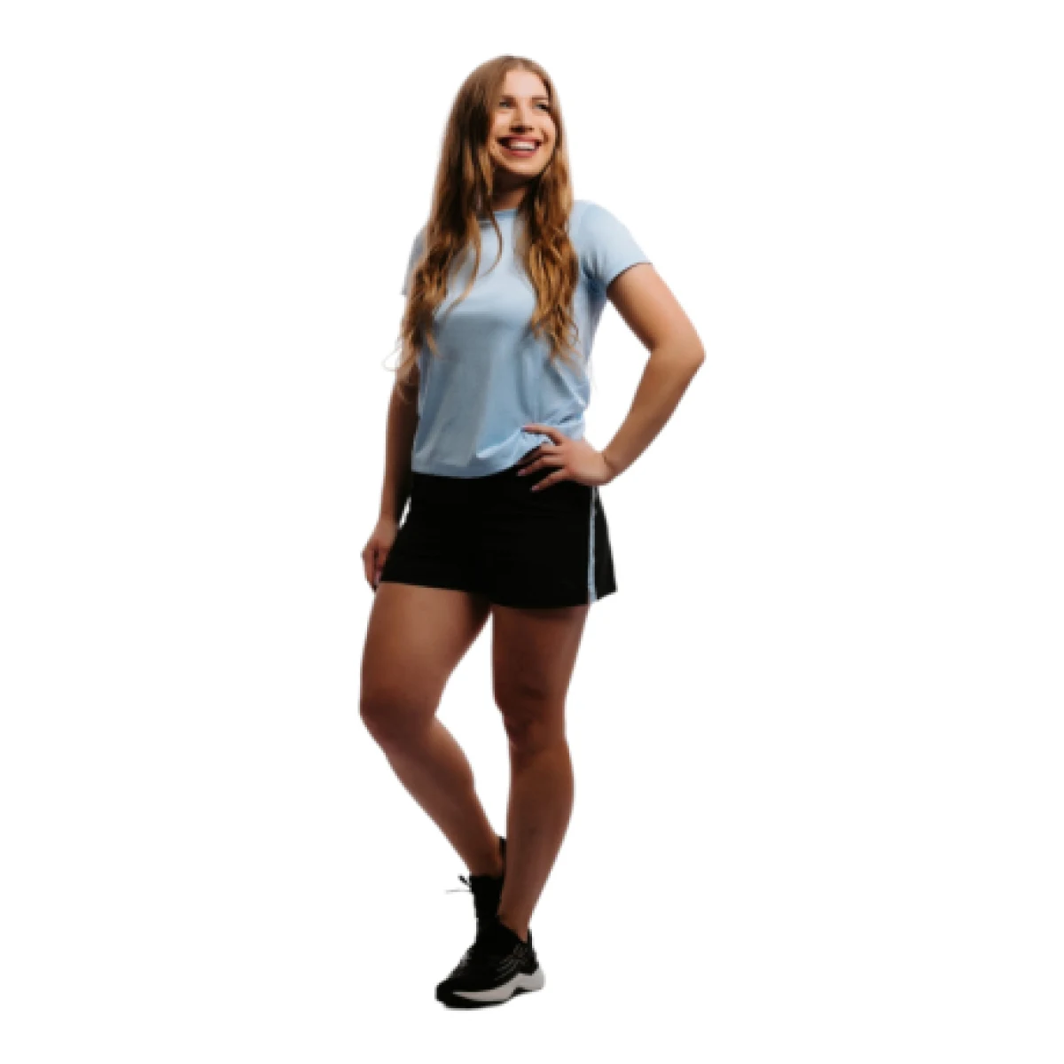 Dámske bežecké kraťasy ANTA Shorts-862225506-3-SS22_Q2-Basic Black Sky Blue · záber 1
