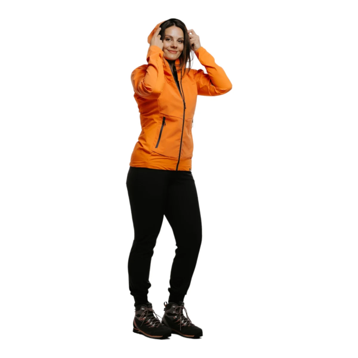 Dámska turistická softshellová bunda NORTHFINDER DONNA-182-lightorange · záber 2