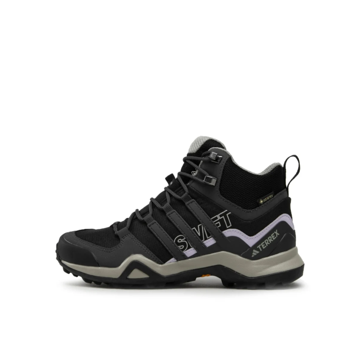Dámska členková turistická obuv ADIDAS Terrex Swift R2 Mid GTX Ws core black solid grey purple tint · záber 3