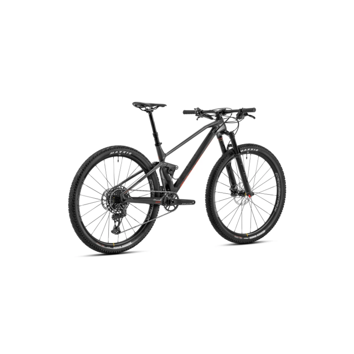 Horský bicykel MONDRAKER F-Podium Carbon DC, nimbus grey carbon flame red · záber 3