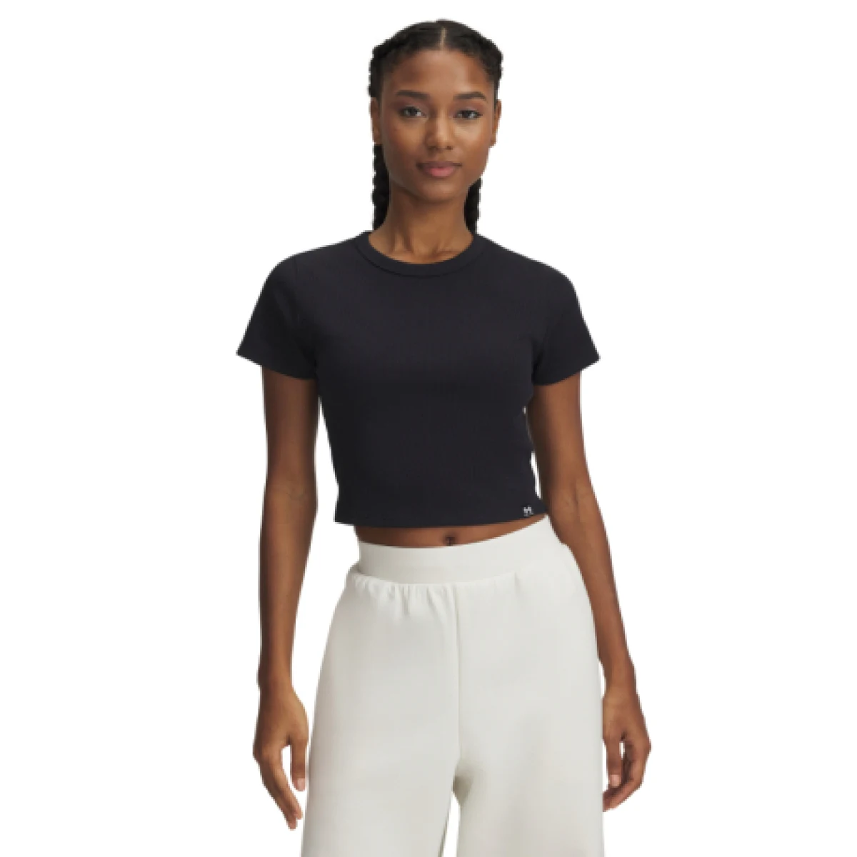Dámske tričko s krátkym rukávom UNDER ARMOUR UA Rival Rib Baby Tee-BLK · záber 1