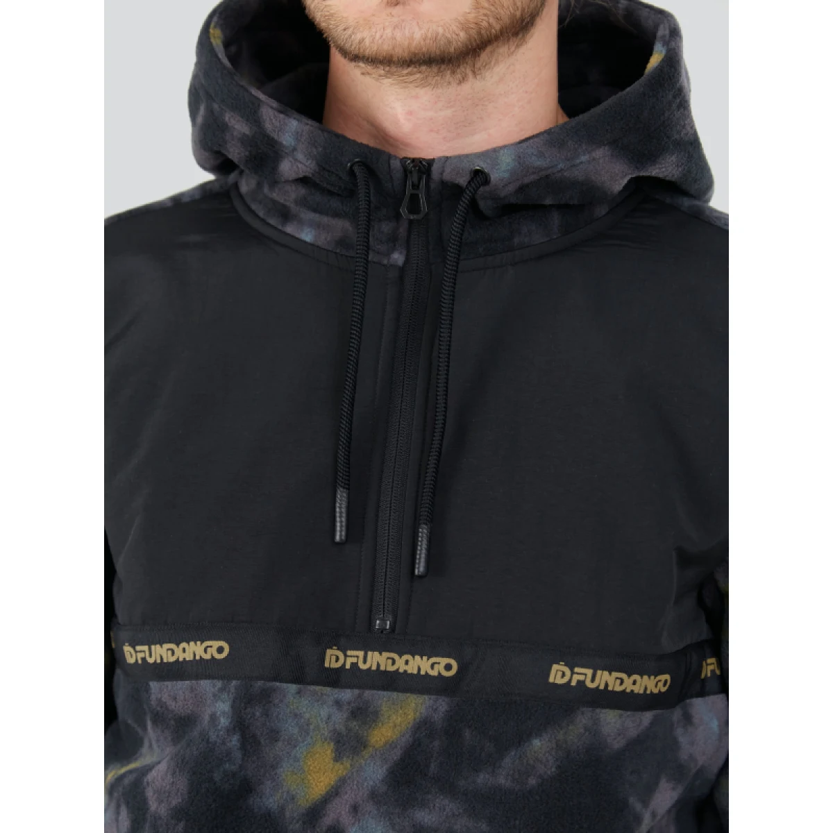Pánska lyžiarska mikina s 1 2 zipsom FUNDANGO Exodus Hybrid Jacket-585-moor · záber 2