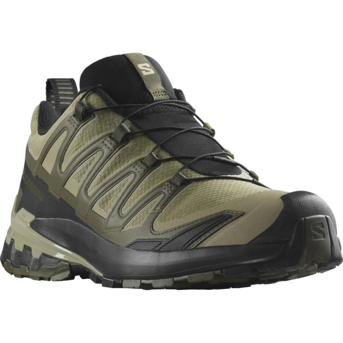 Pánska bežecká trailová obuv SALOMON XA Pro 3D V9 GTX M dried herb black olive night · záber 3