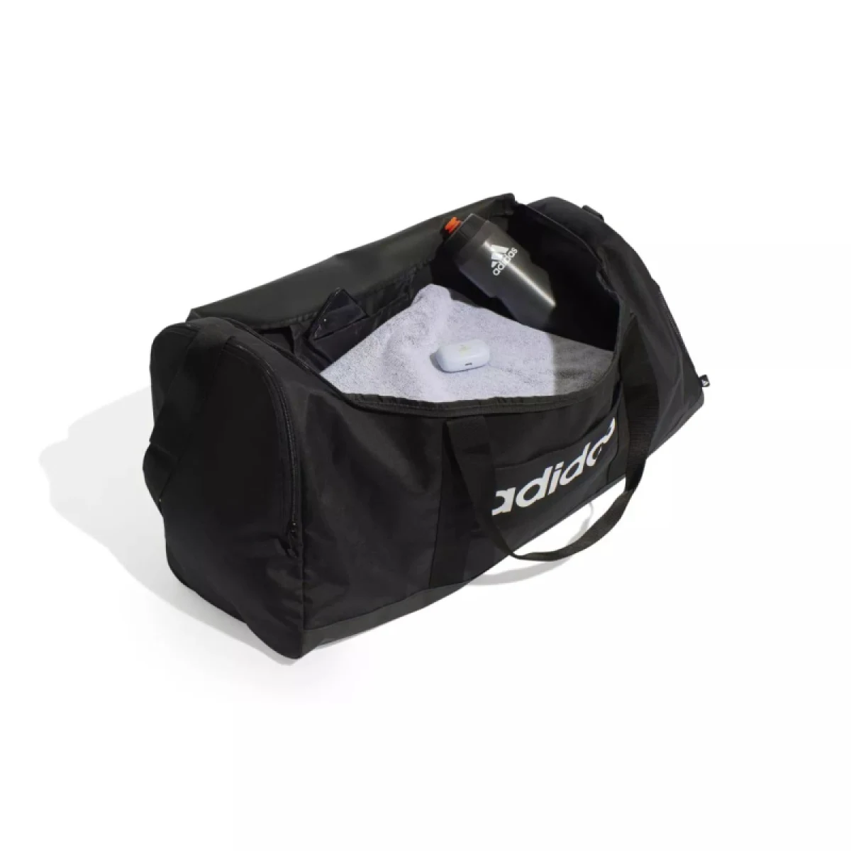 Cestovná taška ADIDAS LINEAR DUFFEL L BLACK BLACK WHITE · záber 3