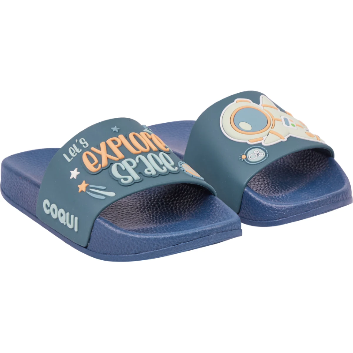 Chlapčenské šlapky (plážová obuv) COQUI Ruki navy niagara blue space · záber 2