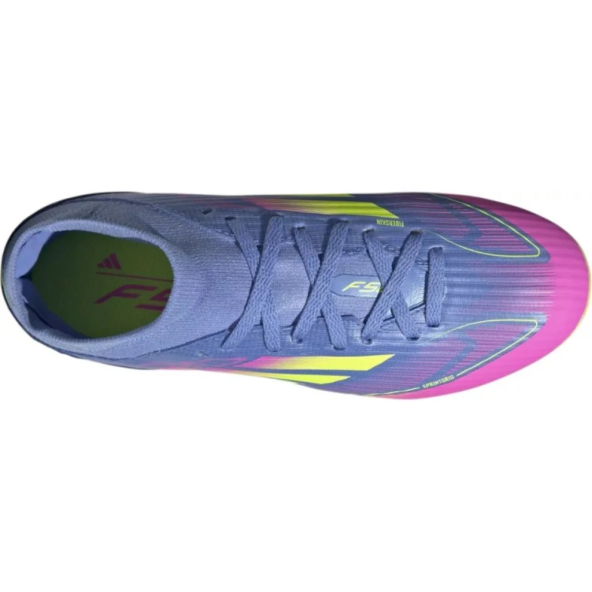 Chlapčenské futbalové kopačky outdoorové ADIDAS F50 League Mid Jr FG MG blue fusion lucid lemon lucid pink · záber 3