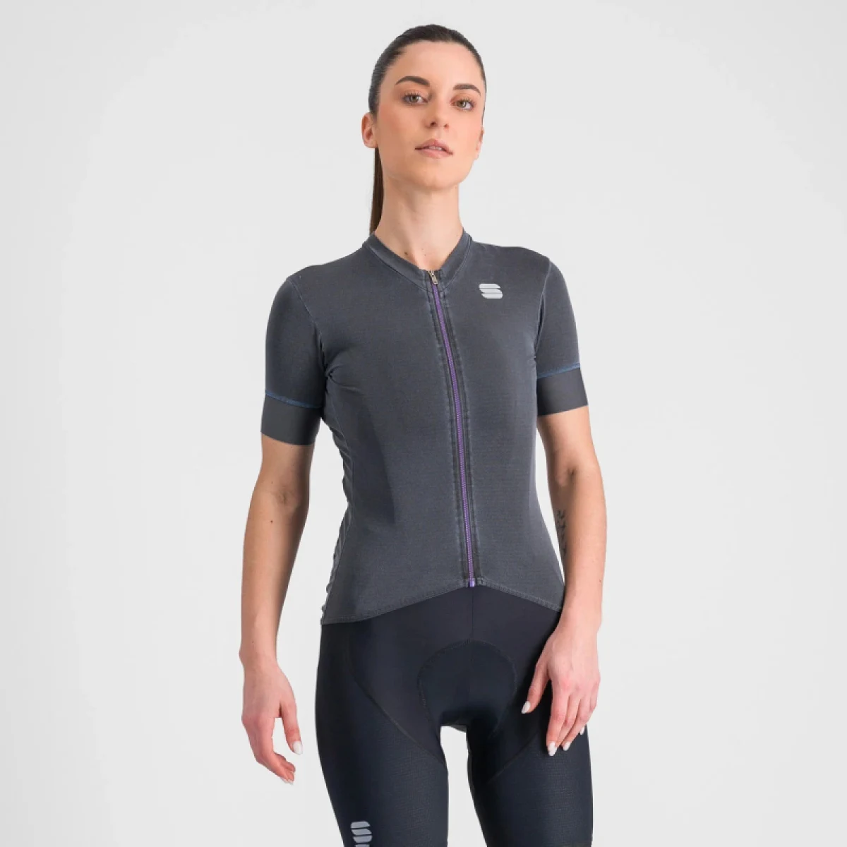 Dámsky cyklistický dres s krátkym rukávom SPORTFUL Monocrom w jersey, anthracite · záber 2