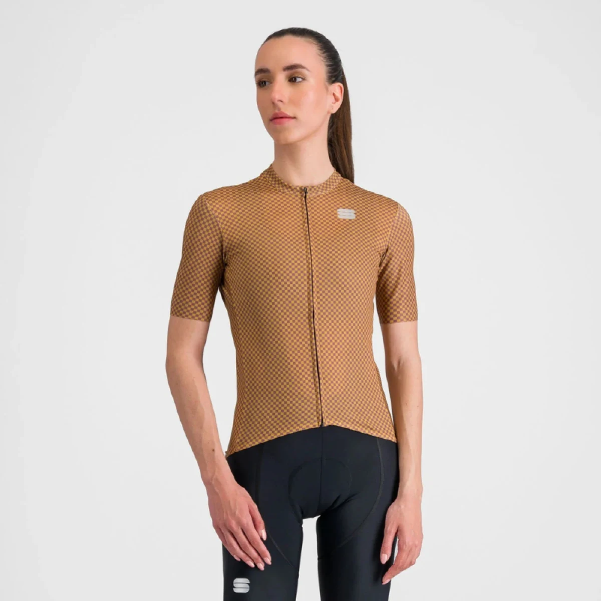 Dámsky cyklistický dres s krátkym rukávom SPORTFUL Checkmate w jersey, gold mauve · záber 2