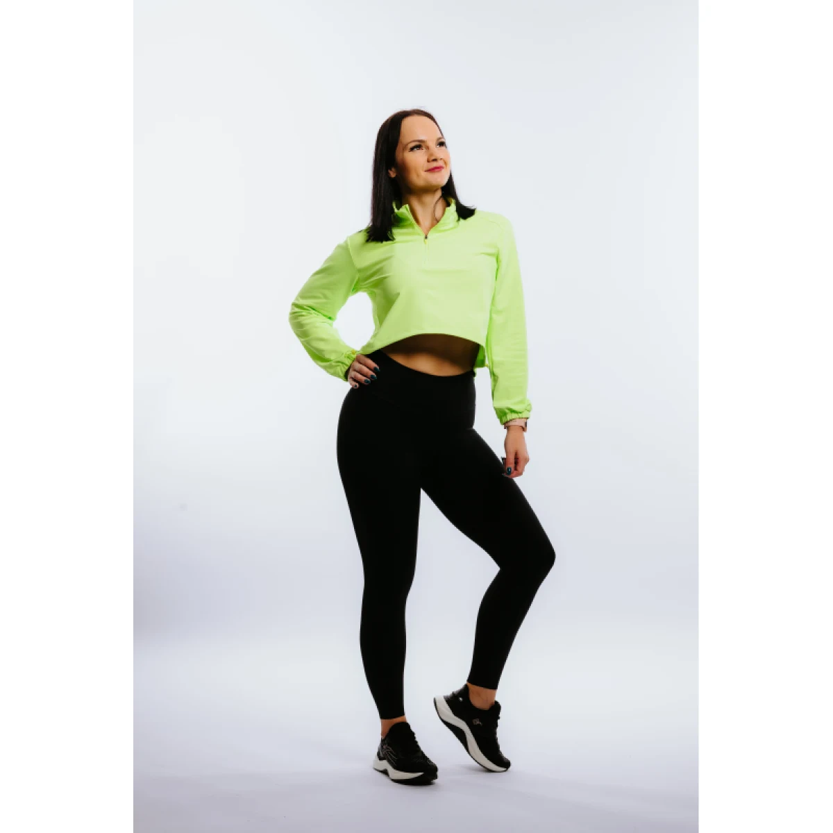 Dámska bežecká mikina s 1 2 zipsom ANTA Knit Track Top-862225702-1-SS22_Q2-Fluorescent Green · záber 3