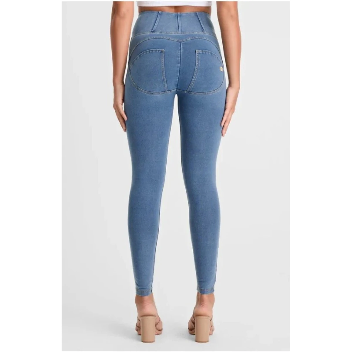 Dámske jeggings nohavice FREDDY WR.UP® skinny high waist push up jeggings in organic fabric-Blue · záber 4