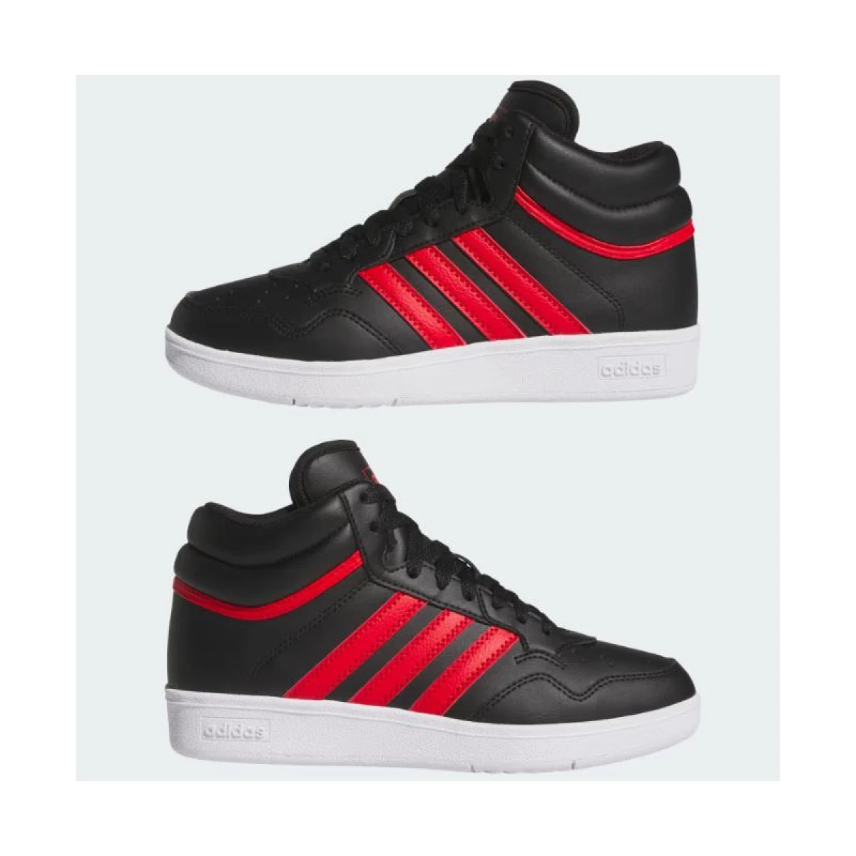 Chlapčenská rekreačná obuv ADIDAS Hoops 4.0 Mid Jr core black better scarlet cloud white · záber 5