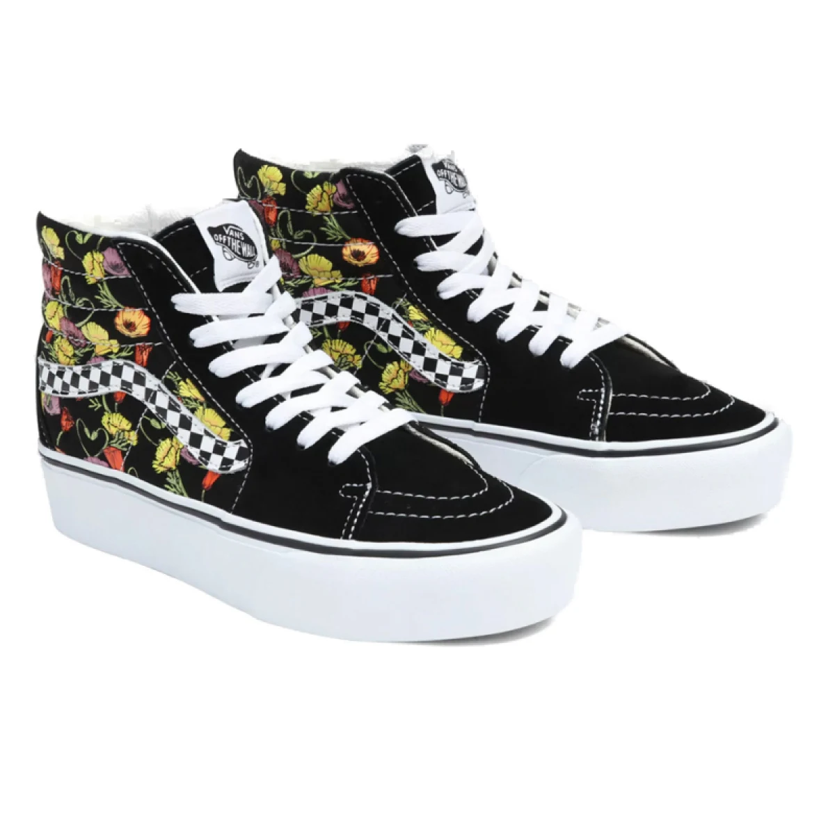 Dámska vychádzková obuv VANS UA SK8-HI Platform 2.0 poppy checkerboard black multi · záber 3