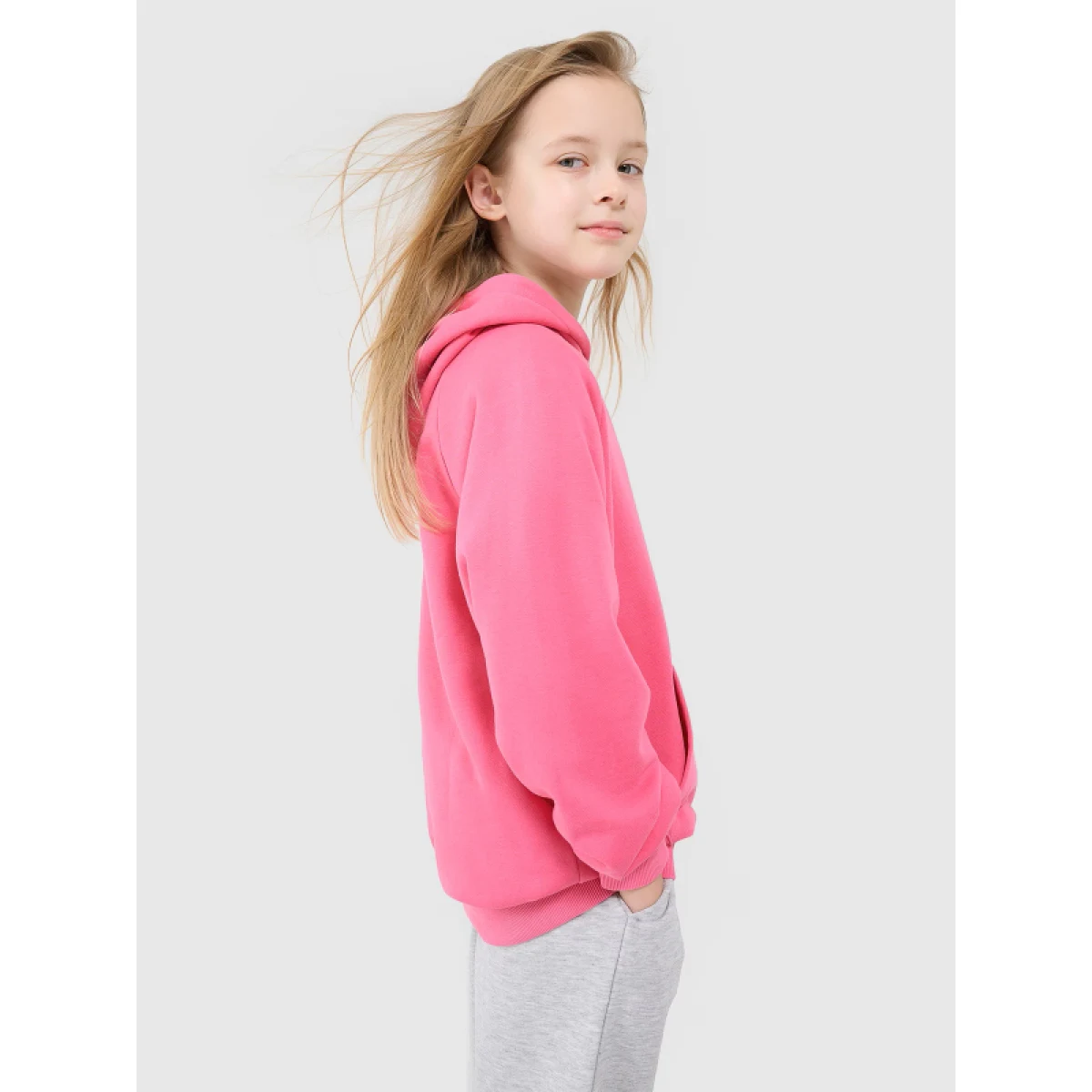 Dievčenská mikina s kapucňou 4F JUNIOR SWEATSHIRT F1478-54S-PINK · záber 3