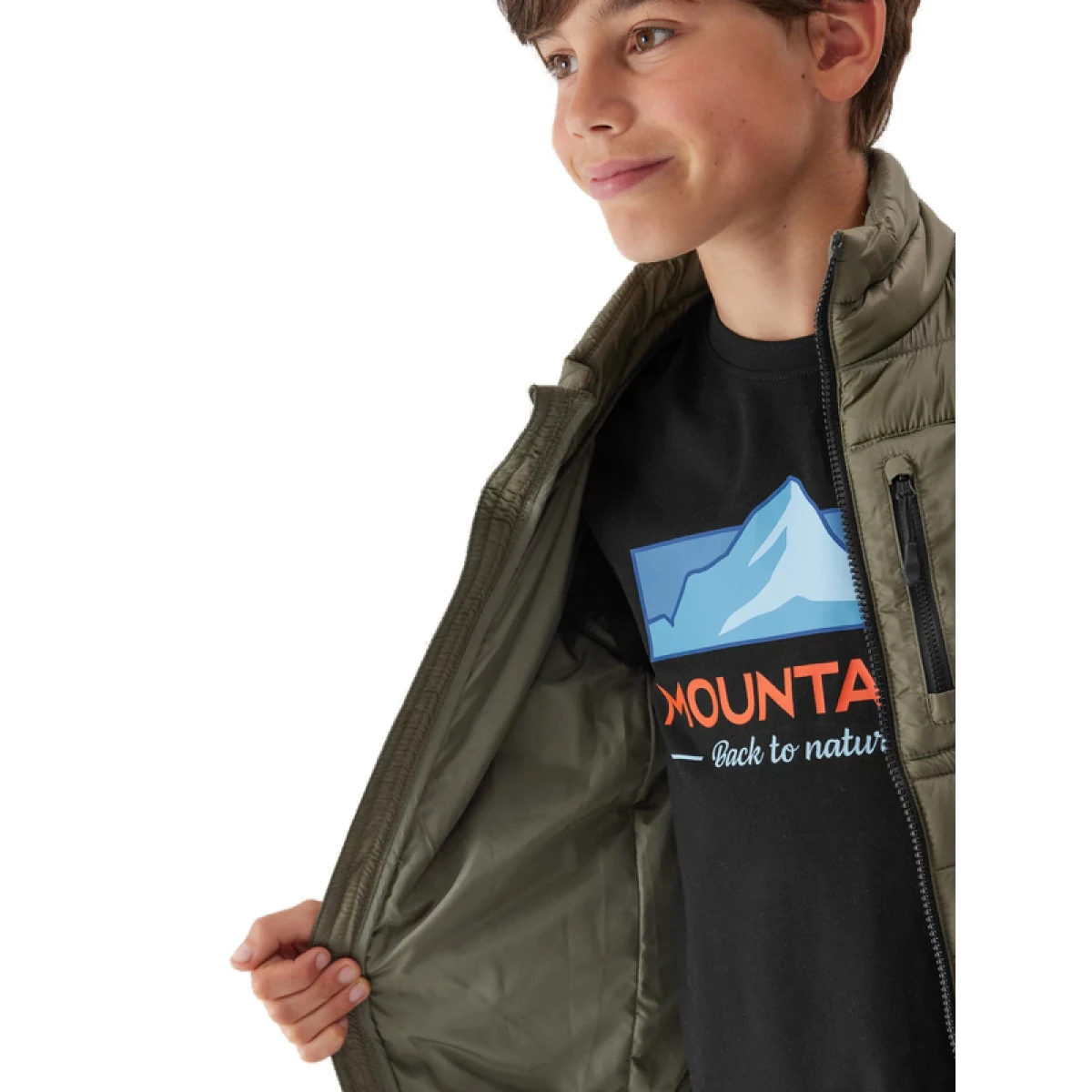 Chlapčenská bunda 4F JUNIOR DOWN JACKET-JAW23TDJAM220-44S-OLIVE · záber 4