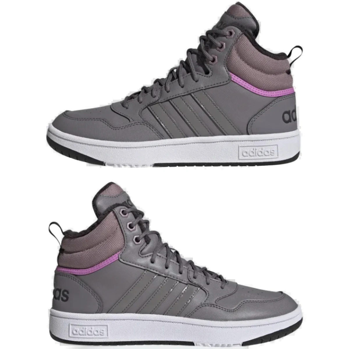 Dámske členkové zimné topánky ADIDAS Hoops 3.0 Mid WTR tracy grey tracy grey wonder red · záber 4