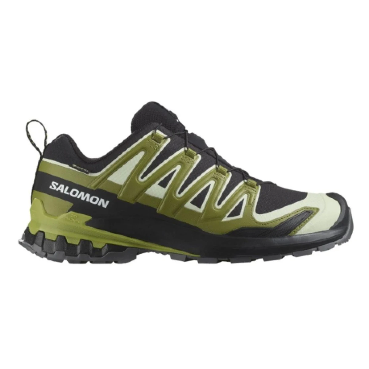 Pánska bežecká trailová obuv SALOMON XA Pro 3D V9 GTX M black lime cream dark citron · záber 1