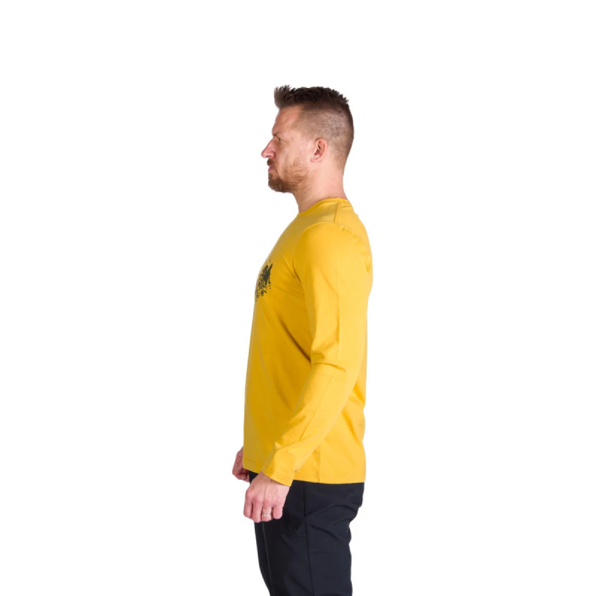 Pánske turistické tričko s dlhým rukávom NORTHFINDER STEWART-314goldenyellow · záber 3
