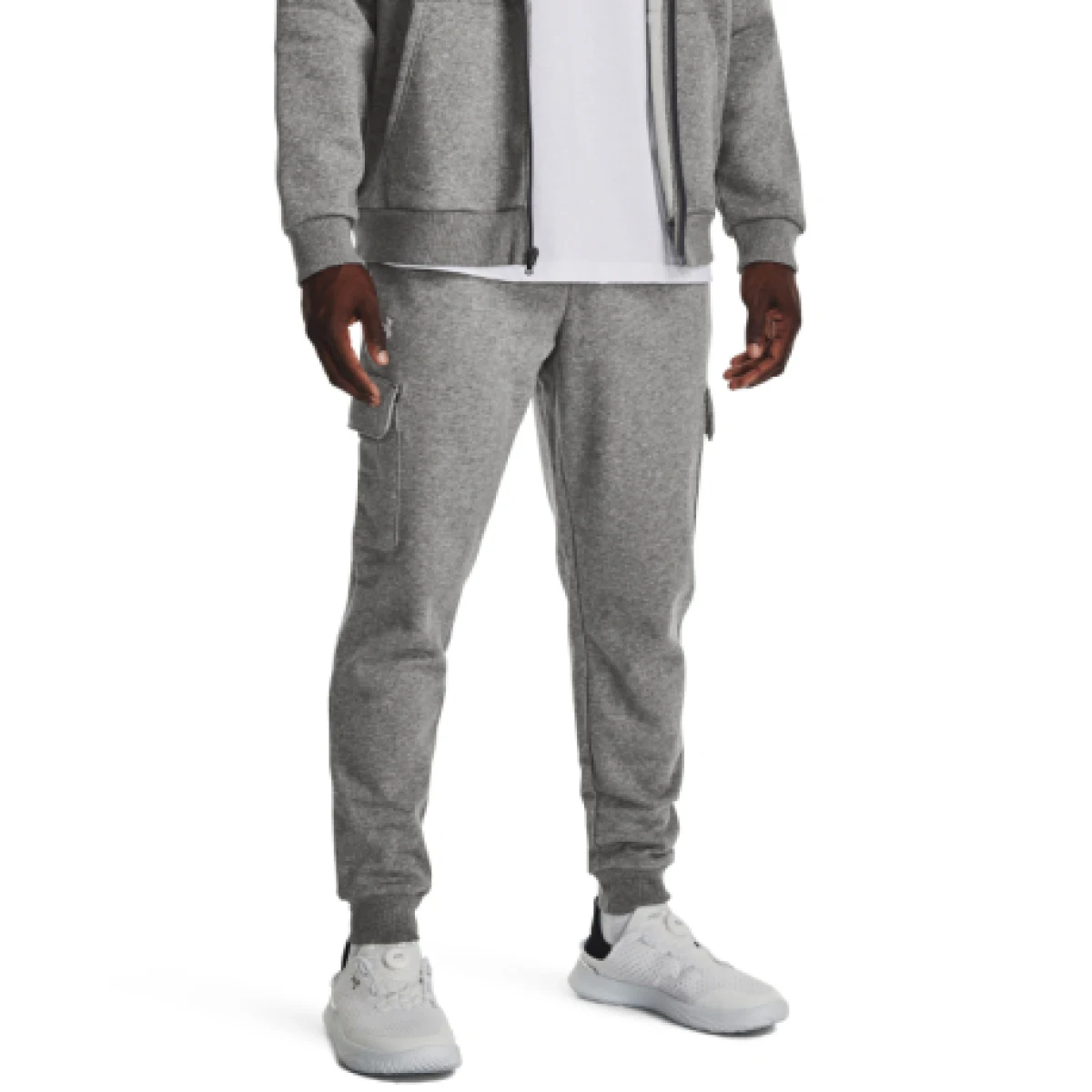 Pánske zateplené tepláky UNDER ARMOUR UA Rival Fleece Cargo Jogger-GRY · záber 1