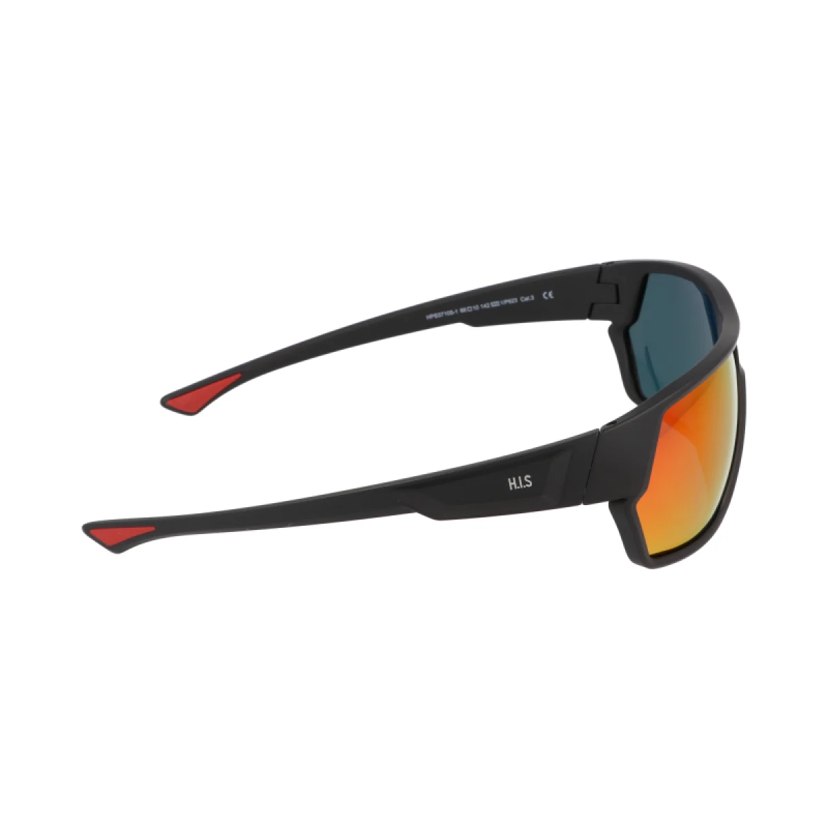 Polarizačné slnečné okuliare H.I.S. POLARIZED HPS37105-1, black, smoke with red mirror POL, 66-10-142 · záber 4