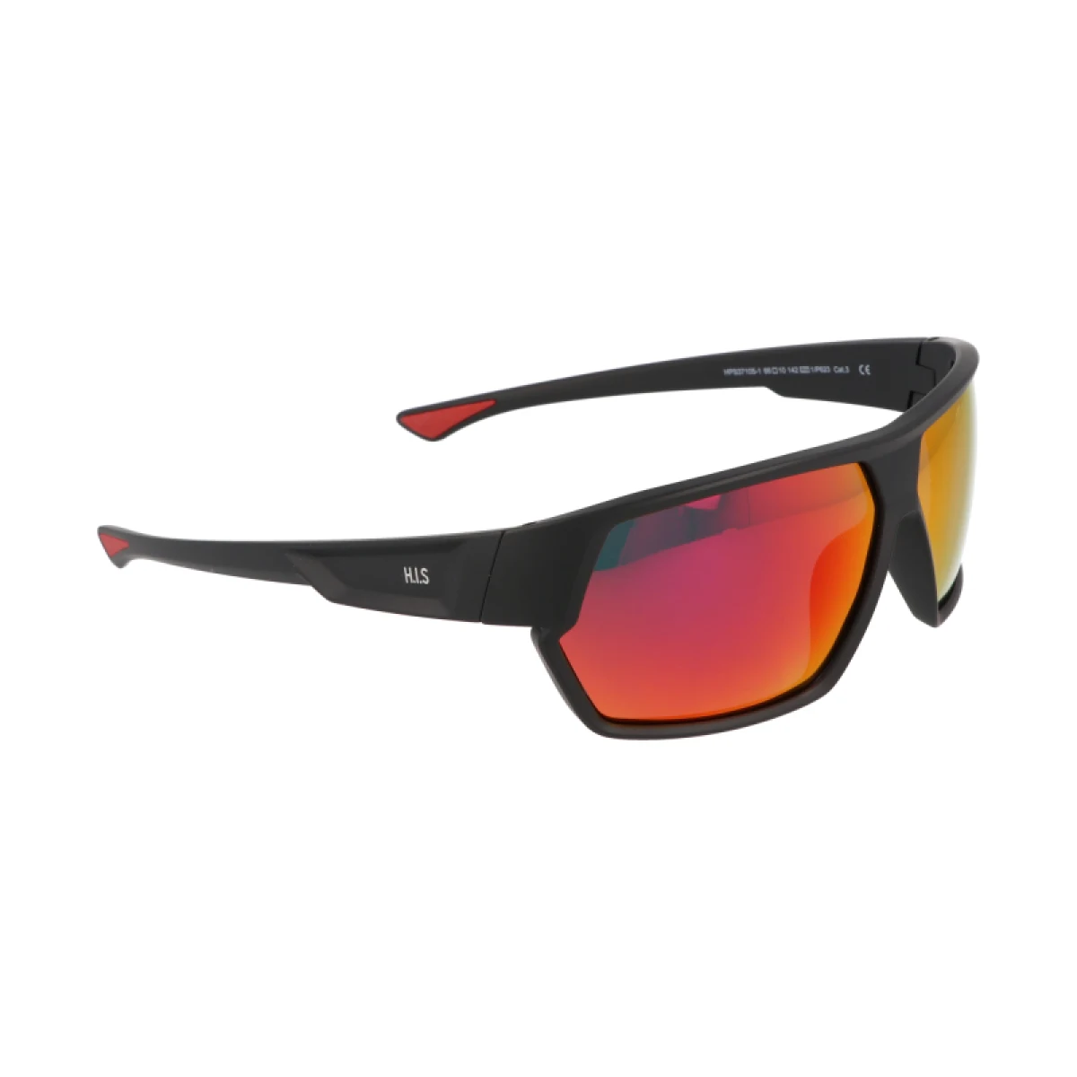 Polarizačné slnečné okuliare H.I.S. POLARIZED HPS37105-1, black, smoke with red mirror POL, 66-10-142 · záber 2