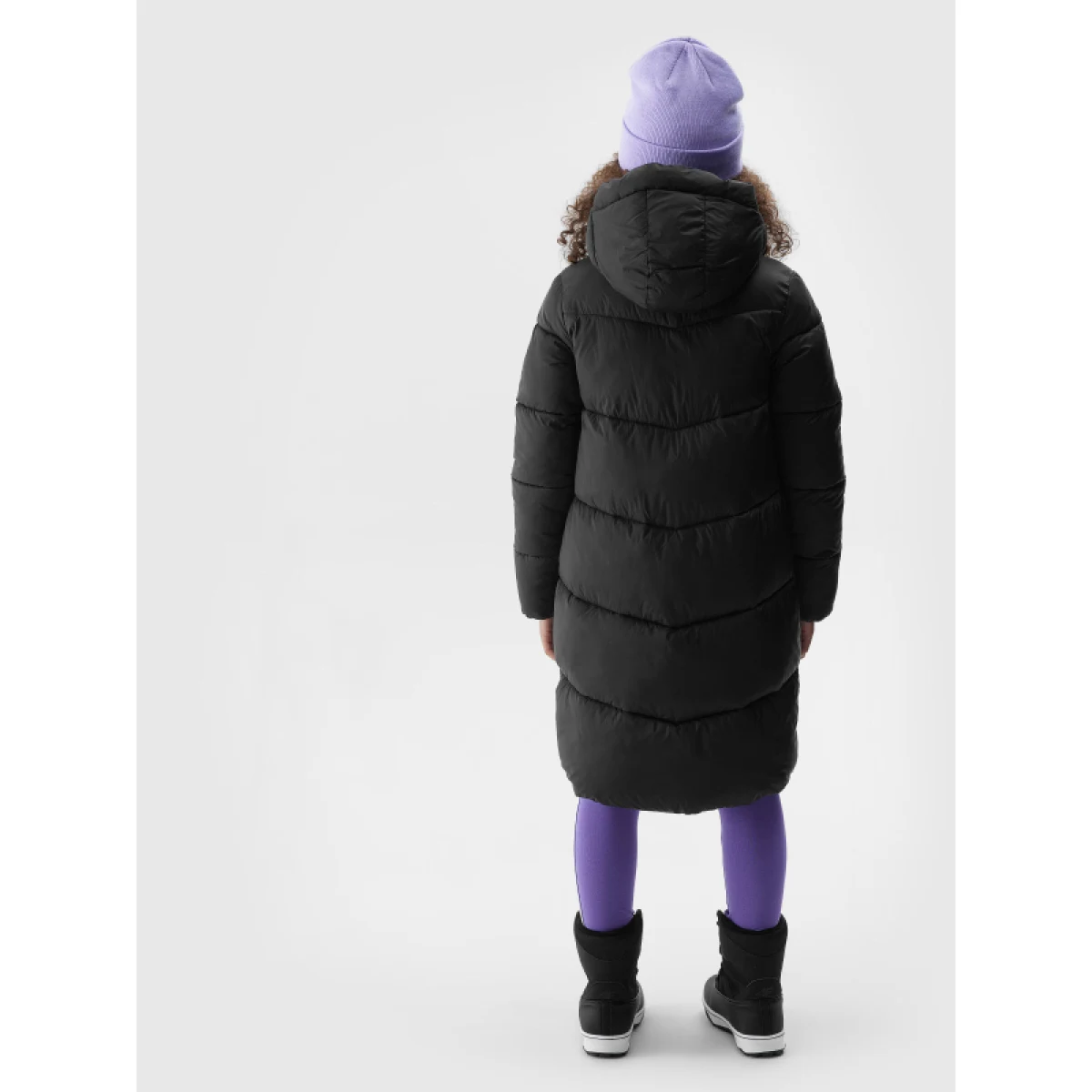 Dievčenská bunda 4F JUNIOR DOWN JACKET-JAW23TDJAF268-21S-BLACK · záber 5