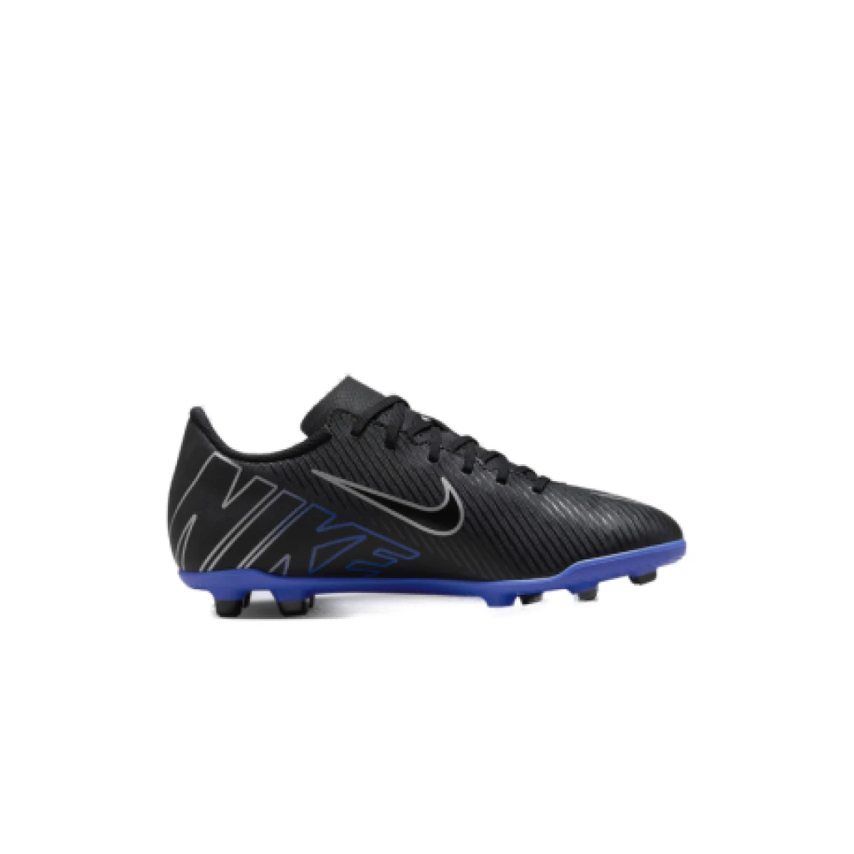 Chlapčenské futbalové kopačky outdoorové NIKE Mercurial Vapor 15 Club Jr FG black hyper royal chrome · záber 1