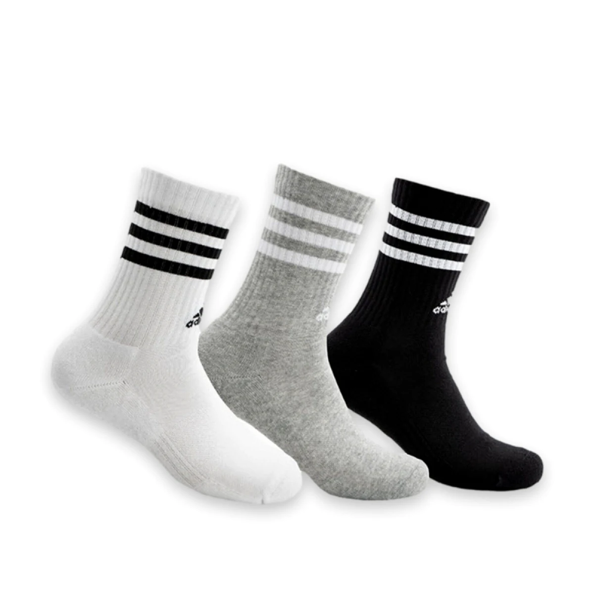 Ponožky ADIDAS 3S C SPW CRW 3P MGREYH WHITE BLACK W · záber 2