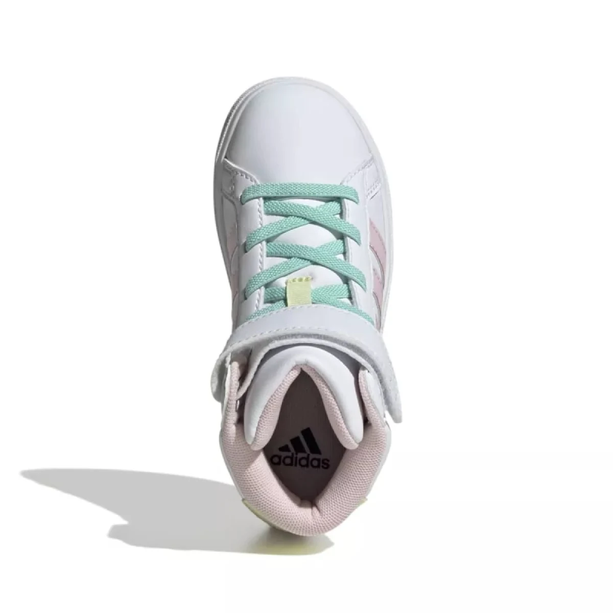 Dievčenská rekreačná obuv ADIDAS Grand Court Mid cloud white clear pink ice yellow · záber 3