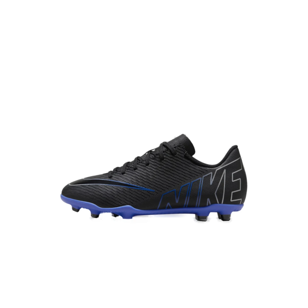 Chlapčenské futbalové kopačky outdoorové NIKE Mercurial Vapor 15 Club Jr FG black hyper royal chrome · záber 2