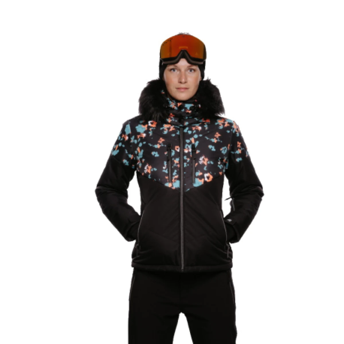 Dámska lyžiarska bunda AUTHORITY SJ-GLAM W printed black · záber 1