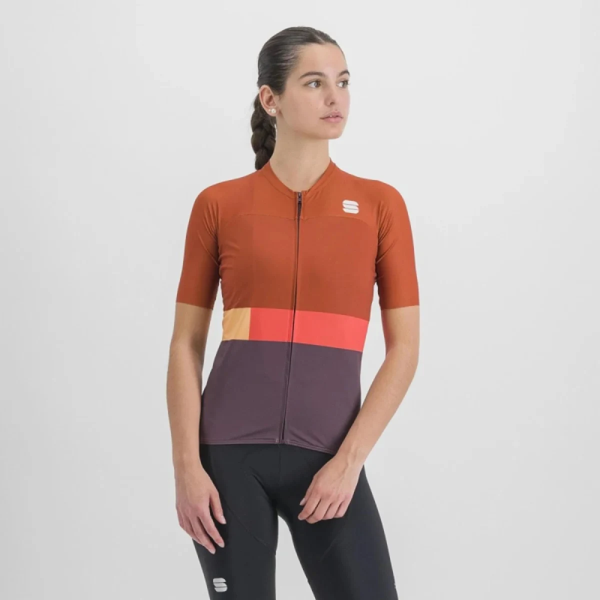 Dámsky cyklistický dres s krátkym rukávom SPORTFUL Snap w jrs, huckleberry cayenna red · záber 2