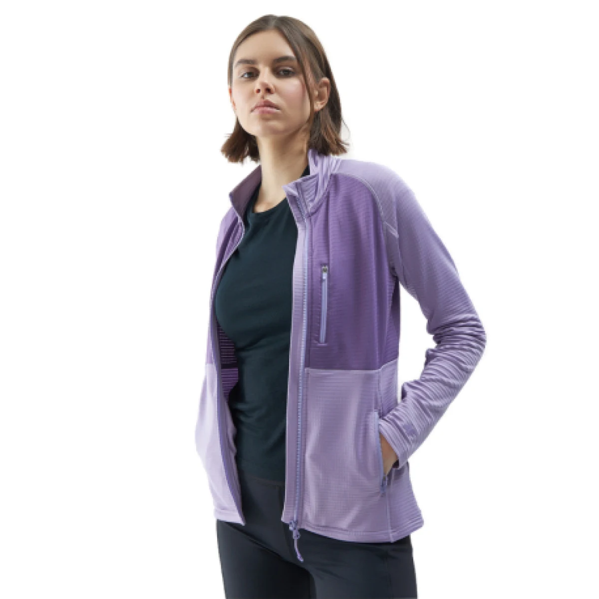 Dámska turistická mikina so zipsom 4F SWEATSHIRT FNK-4FWSS24TFSWF316-52S-LIGHT VIOLET · záber 1