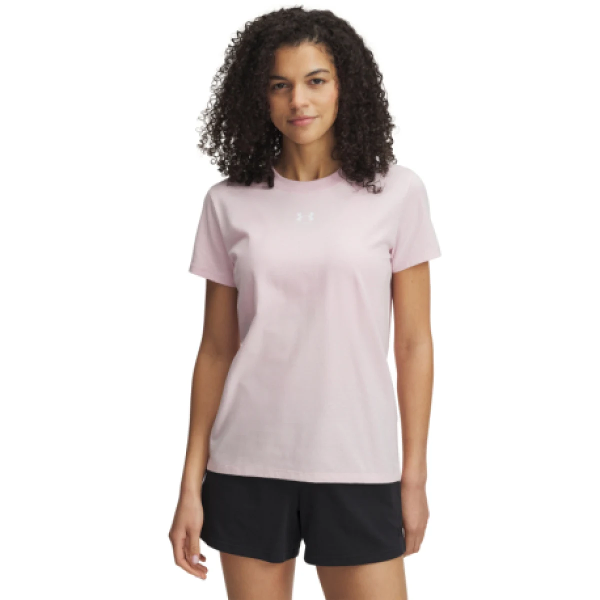 Dámske tričko s krátkym rukávom UNDER ARMOUR UA Rival Core SS-PNK · záber 1