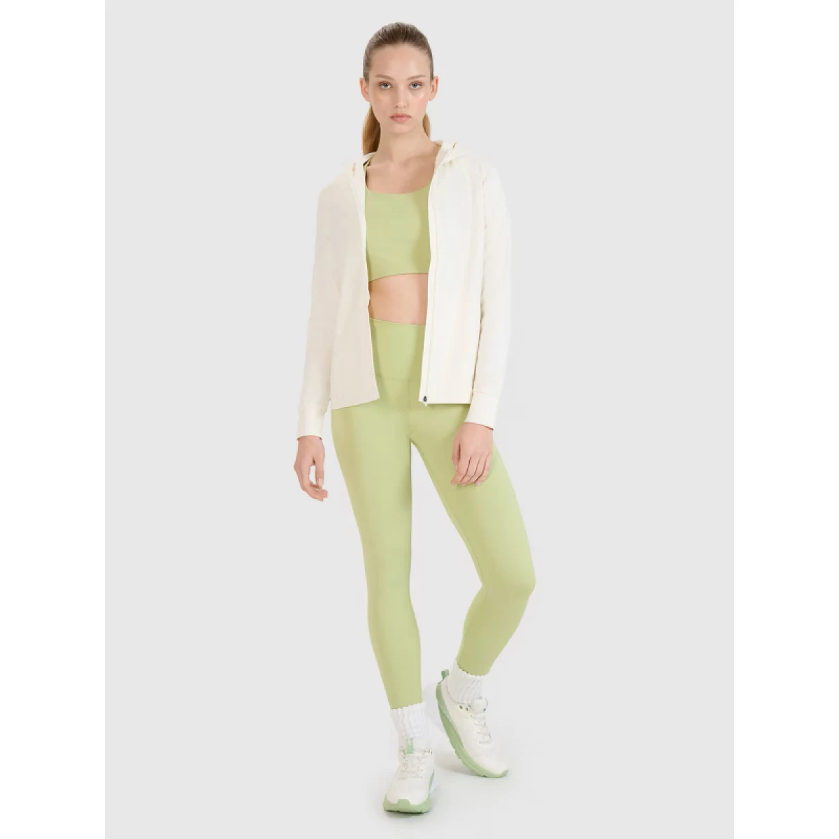 Dámska tréningová mikina so zipsom 4F SWEATSHIRT FNK F467-11S-OFF WHITE · záber 5