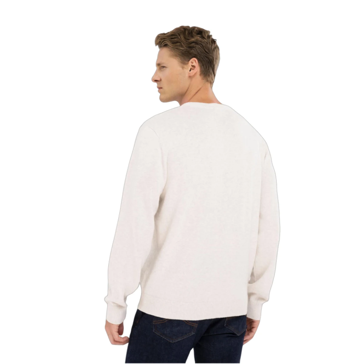 Pánsky sveter VOLCANO S-STIG-101M-CREAM MEL · záber 3